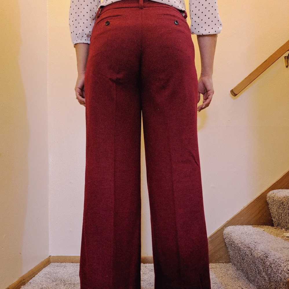 The Limited Lexie Fit Muted Red Wool Palazzo Pants